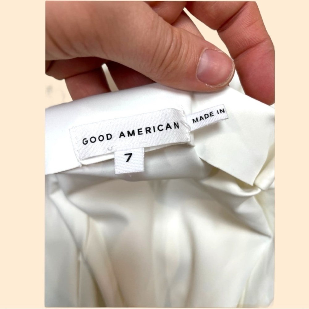 NWT Good American L/S Funnel Neck White Soft Scuba Smoothing Thong Bodysuit - Picture 8 of 10